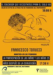 Cartel de las actividades con motivo de la visita de Tonucci Cartel de las actividades con motivo de la visita de Tonucci