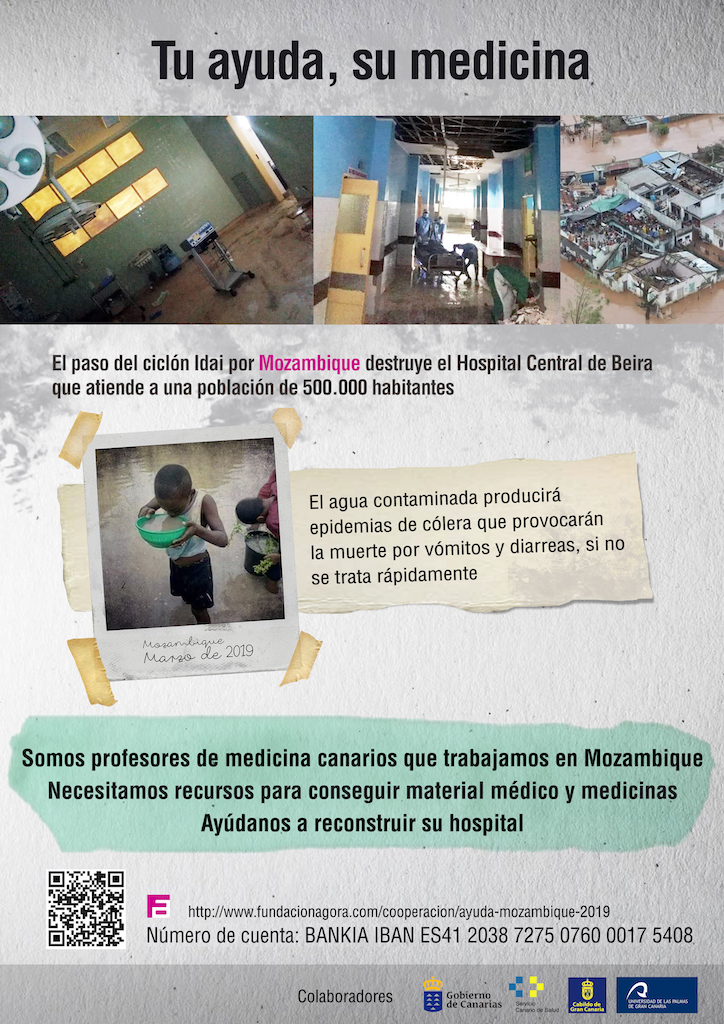 cartel de ayuda a Mozambique